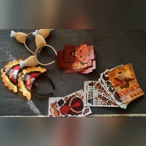 Thanksgiving Turkey Headbands Table Knife And Forks Case and Craft Kit